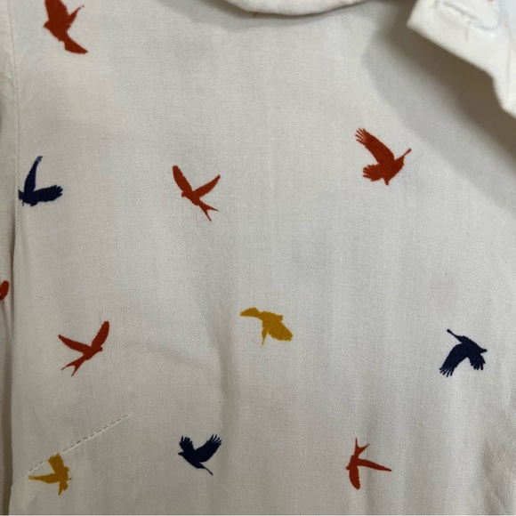 Living Doll Women’s Ivory Long Sleeve Bird Print Dress - Size XL - Picture 2 of 9